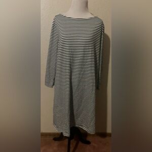 Preston & York Black and White Striped Long Sleeve Dress